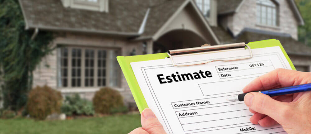piece of paper getting ready to be filled out for roof estimate