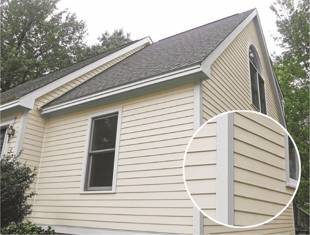 old siding zoomed in compared to other siding